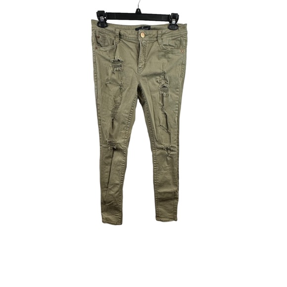 Almost Famous Pants - ALMOST FAMOUS DISTRESSED TAN
SKINNY JEANS SIZE 11